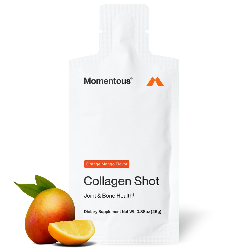 动漫Collagen Shot 补充 - 水解Bovine Collagen和维生素C 帮助支持联合,骨骼,和连接组织健康 - NSF 体育认证 - 芒果橙 - 25g/Service - 15 services