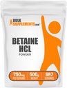 Bulk Assupports.com Betaine HCl Powder - Betaine Hydropheride Assuppose, 文摘支持 - 免费,每服750毫克,500克(1.1磅)(包1)