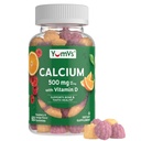 YumVs Calcium 500 mg 配有维生素D3 - Raspberry & Orange Flavor Calcium Vitamin D Gummys, 儿童与成年人可食用钙补充剂,维生素D Calcium Gummys, Kosher Halal Gluten Free (60 Counter)