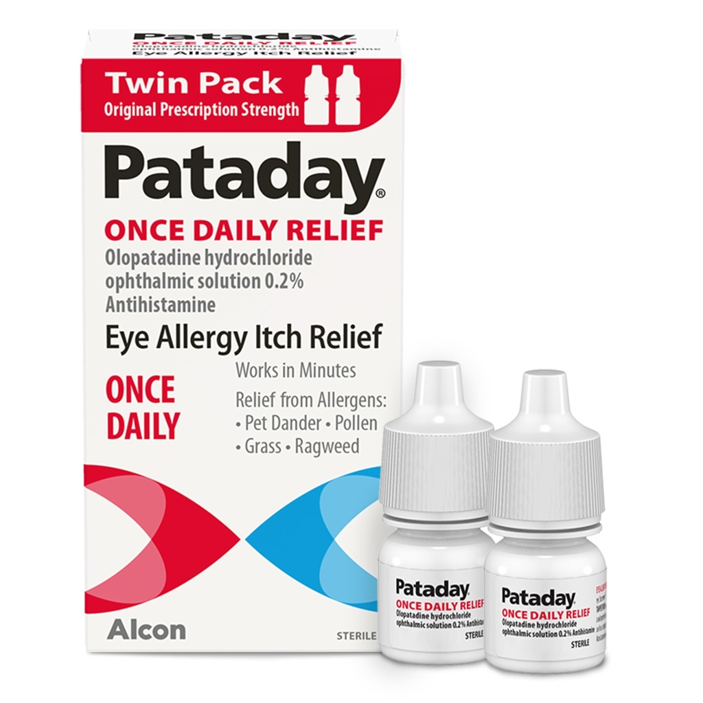 帕塔日(Pataday) 每日救济过敏眼滴水,由Alcon制作,为眼过敏头痒减轻,2.5毫升(2包)