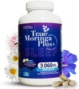 True Moringa Plus + 睡眠支持补编 10:1 摘取 → 20,000 mg of Organic Moringa, Chamomile, Passion Flower, Valerian Root, Hibiscus for Relaxation → 成人自然睡眠援助(150 Capsules)
