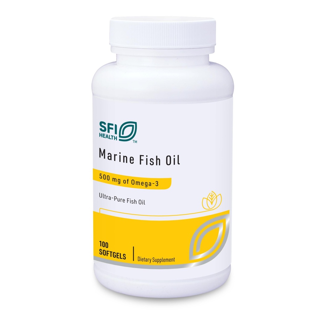 Klaire Labs SFI 健康海洋鱼油 - 超纯300毫克 EPA 和 200毫克 DHA Omega 3 无鱼味的鱼油,无胆固醇和无胶(100软胶)