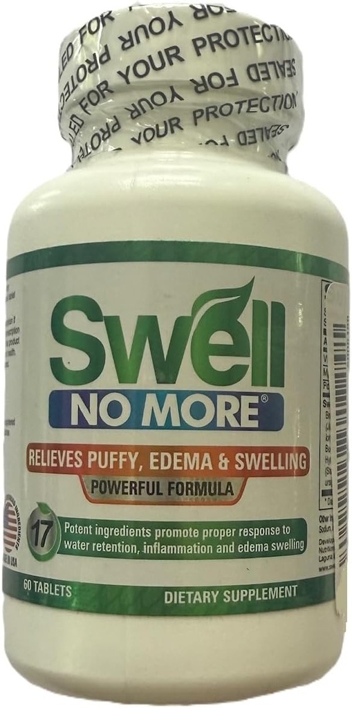 Swell No More for Water Reading, 饮食补充, 60块平板, Relieves Puffiness, Edema and Swelling 水保存, 饮食补充, 60块平板