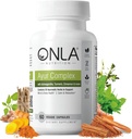 ONLA Vegan Ayurveda 草药补充剂(20-in-1 Herbal Capsules) - 与 Ashwagandha, Cinnamon, Triphala, Brahmi 的图尔克补充剂 - 天然原料,草药能源补充剂(60 Cap)