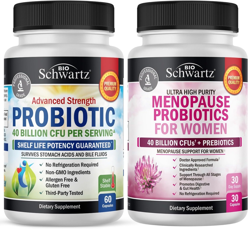 BioSchwartz Probiotic 40亿 CHU 60 计数+ 更年期 女性 30 计数