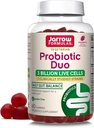 Jarrow Formules + Probiotic Duo,3亿个用于免疫健康和消化支持的活细胞补充,60个Raspberry Flavor Probiotic Gummys,30天供应