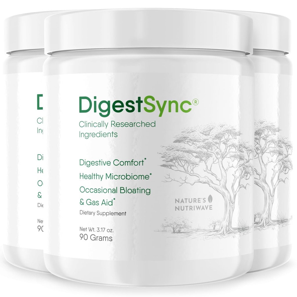 Digusts Sync Digustion Conference for Gut Health - 天然粉末用于消化支持,对女性和男性的集体救济,100%天然绿粉 - 3个月供应
