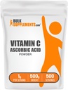 Bulk Ascorbic Acid Powder - 维生素C 补充剂,用于免疫支持 - Ascorbic Acid食品级,无胶质,每服1克,500克(1.1磅)(包1)