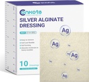Conkote 银 Algnate 伤痕穿甲板 2“×2”,10 Pack,非硬性垫甲补丁,高吸附压力Ucer,Bed Sore和糖尿病脚Ucer