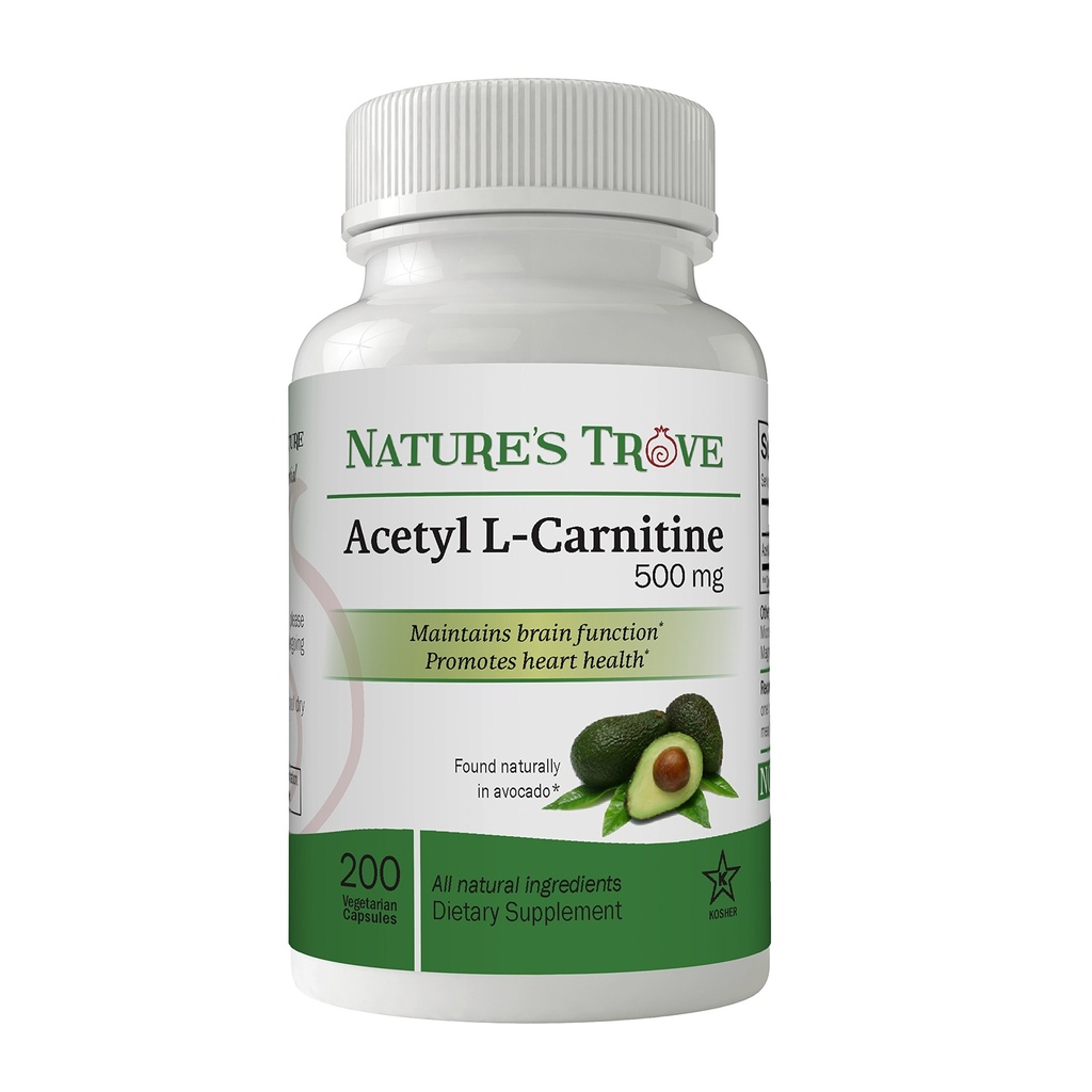 天然乙酰L-Carnitine(ALCAR)500 mg 200 植物盖