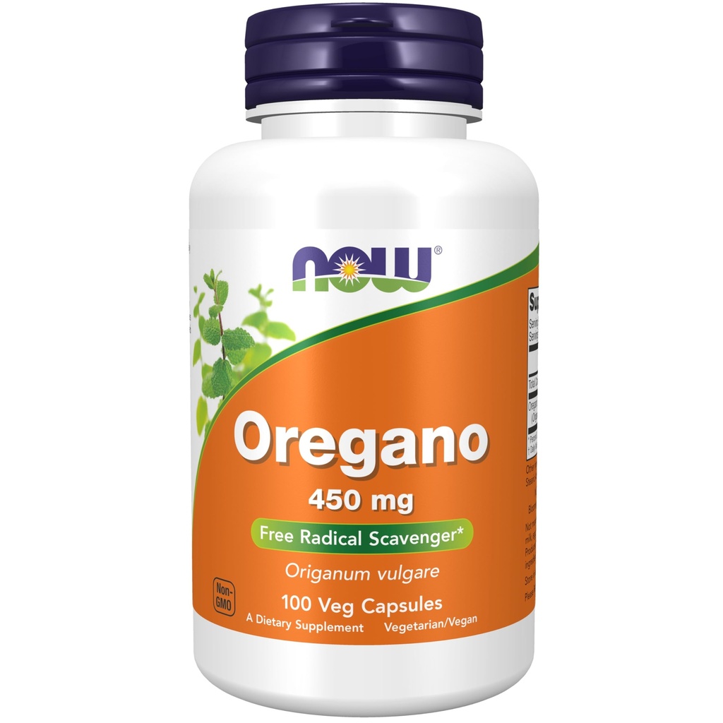 现在食品补充品,Oregano(Origanum粗俗)450毫克,自由激进拾荒者*,100Veg Capsules