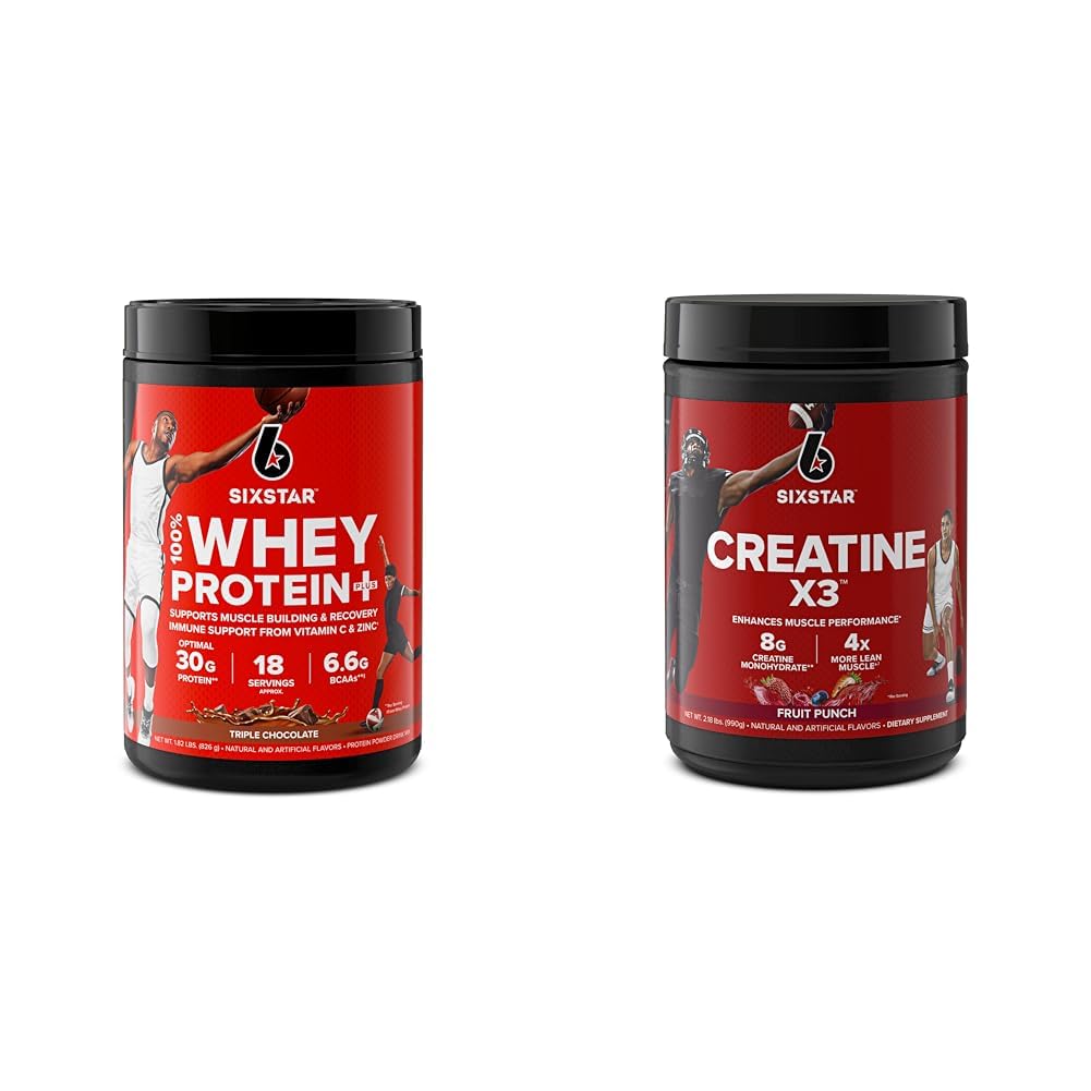 六星精英系列 100% Whey蛋白+三联巧克力 1.8lbs US & Creatine Preatine X3 → Creatine HCl + Creatine 单水合物粉