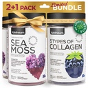 Collagen and Sea Moss Gummys Bundle - Collagen Peptides,爱尔兰海 Moss, Biotin, Keratin, Bladderwrack - Gummy 豁免、解毒、健康头发、皮肤和钉子补充剂 - 男女