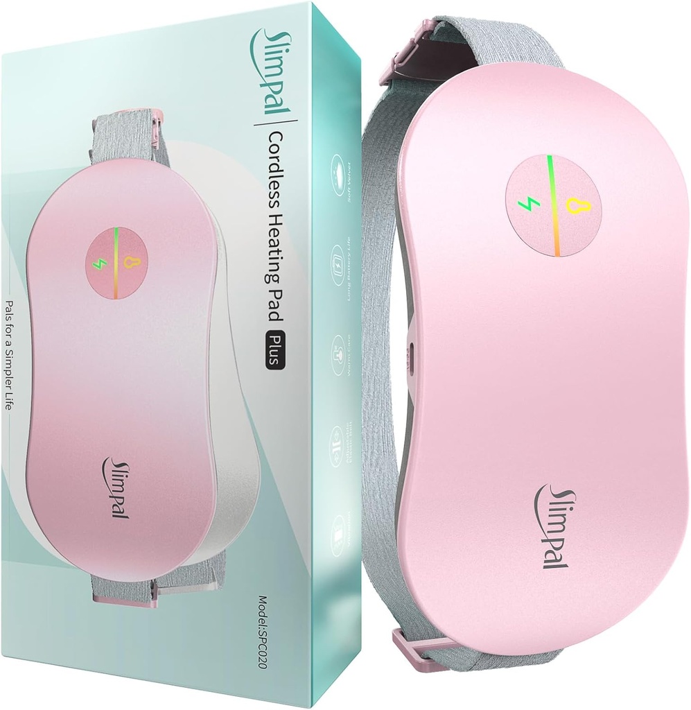 Slimpal Heating Pad for Period Cramps, Portable Cordless Electrical Heating Pad for Mentrual Paint Heat Belt, 为她的女女友粉红可充电的热帕礼物
