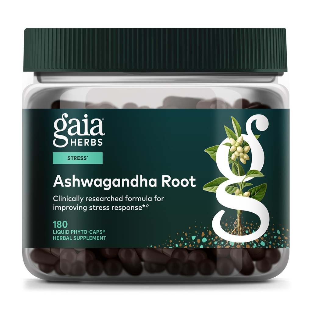 Gaia Herbs Ashwagandha Root - 压力救济和睡眠支助补编 - 支持平衡能源水平和积极展望* - 180 Vegan液态植物卡普苏尔(90天供应)