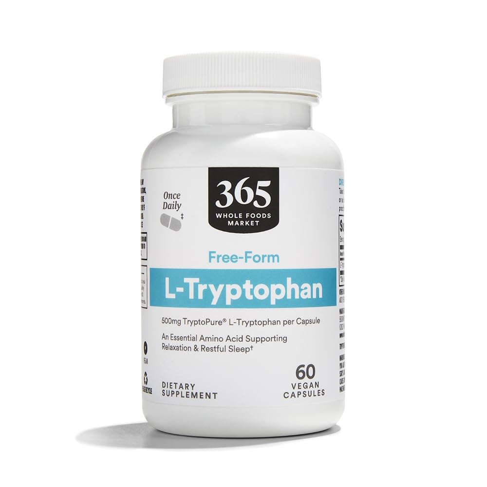 365 由全美食品市场,Free-Form L-Tryptophan 500mg,Vegan,60 Capsules所制作.
