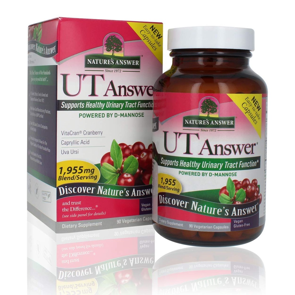 Nature's Answer UT 与 D-Mannose 1955mg 90-Count QQ Urinary Tract & Bladder 支持 自然解毒 QQ Gluten-free, Vegan, Kosher QQ 单数