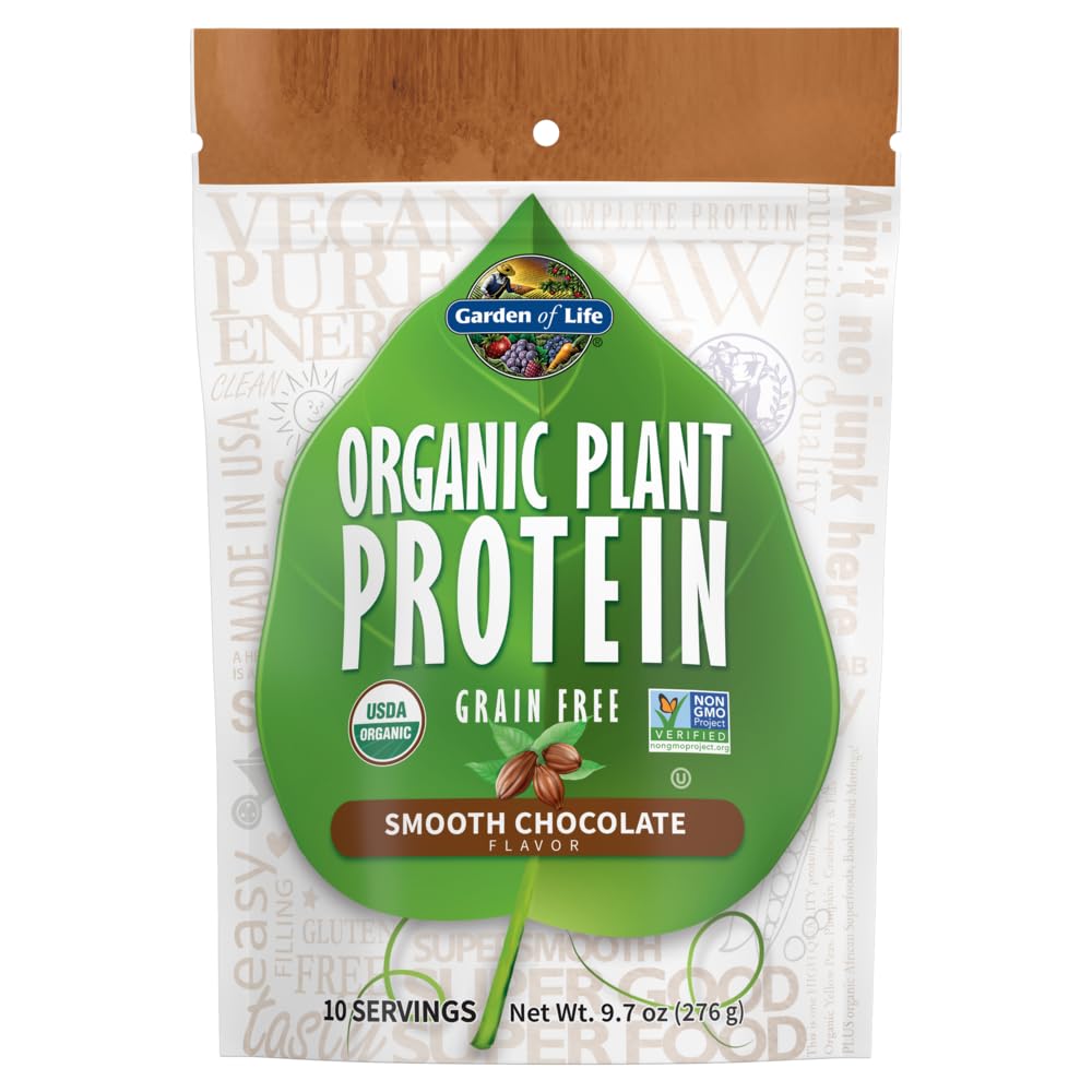 生命植物园 蛋白质平滑巧克力粉 10种服务 - Vegan, Grain Free & Gluten Free Plant 配以1亿CFU Probiotics & Enzymes, 15g蛋白