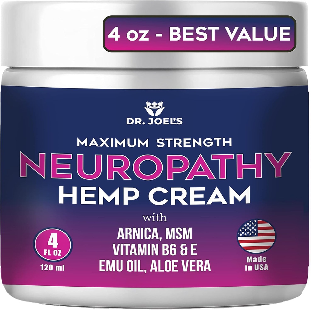 JOEL博士的神经病 Cream - 脚、手、腿的最大力量神经减肥Cream - 4 OZ大号 - 美国制造