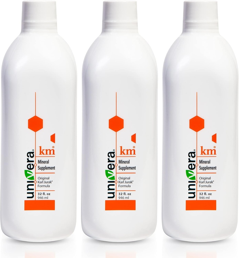 Univera KM 矿物补充 + 原 Karl Jurak 公式 + 富于钾和维生素 + 稳定 pH 平衡 + 支持文摘 + 营养吸收 + 天然 Phytonutrients → 90日供应