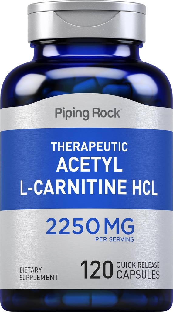 Piping Rock Acetyl L-Carnitine HCL → 2250 mg → 120 Capsules → 治疗补充 → 非GMO, Gluten Free