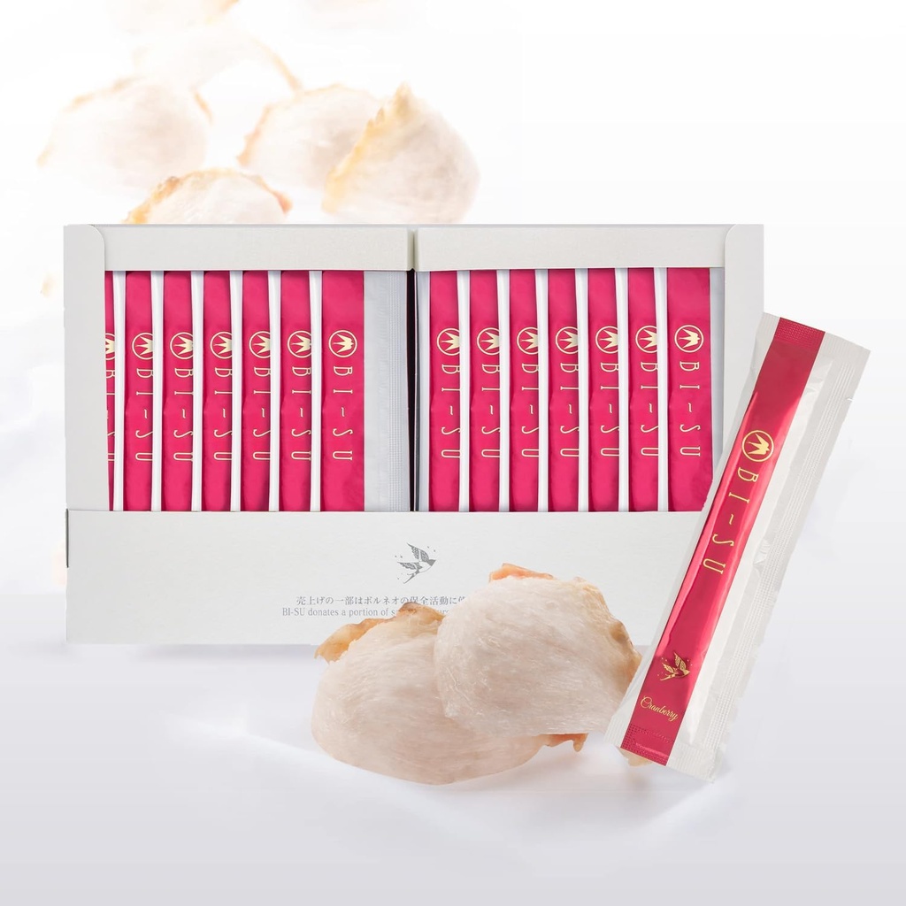BI-SU 提取 Jelly Stick → 天然流体巢穴提取 科拉根 维生素C 日式皮肤护理 抗衰老 保持皮肤弹性 靴子免疫系统 GI 健康 Cranberry Flavor 30 PCS