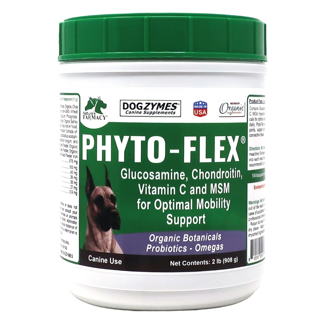 Dogzymes Phyto Flex - Glucosamine,Chondroitin,MSM和Hyaluronic酸...(2英镑)