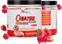 Creatine Monohydrate Gummys 5000mg Sugar Free for Men and Women, L-Taurine + Vitamin B12 for Muscle strong, 肌肉建构器, 能量靴, 预工补充, 草莓, 120 Count