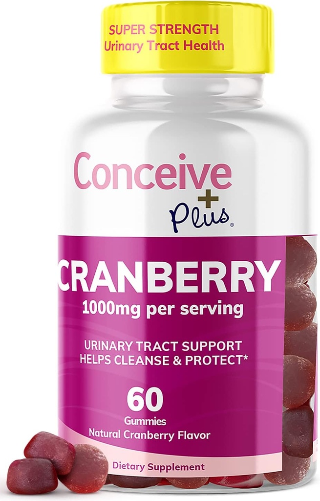 (原始内容存档于2019-09-21) (英语). ConcEVE PLUS Cranberry Gummys - 1000mg 强力 Cranberry Gummy Vitamins, Urinary Health, 60 Gummy Count, 30日供应.