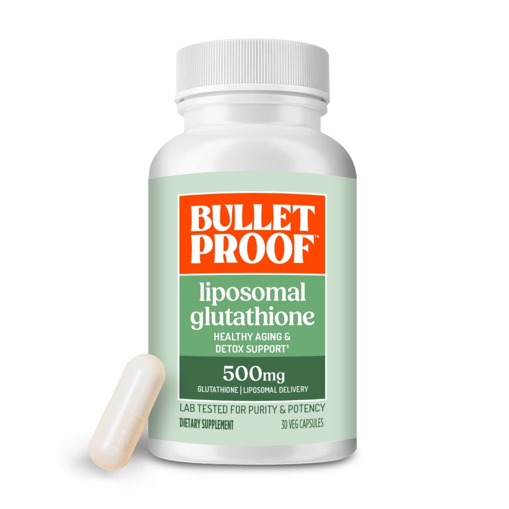 防弹 Liposomal Glutathione Force 抗氧化剂 Capsules, 30 Counter, 肝脏健康和免疫支持补充, 30名服务员