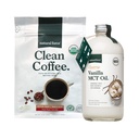 天然力 有机清洁咖啡 + Creamy Vanilla MCT Oil Bundle – Flawared MCT Creamer & Mold & Mycotoxin 自由咖啡 – Non-GMO, Keto, Paleo,和 Vegan – 12 Oz Bag 和 16 Oz Glass瓶