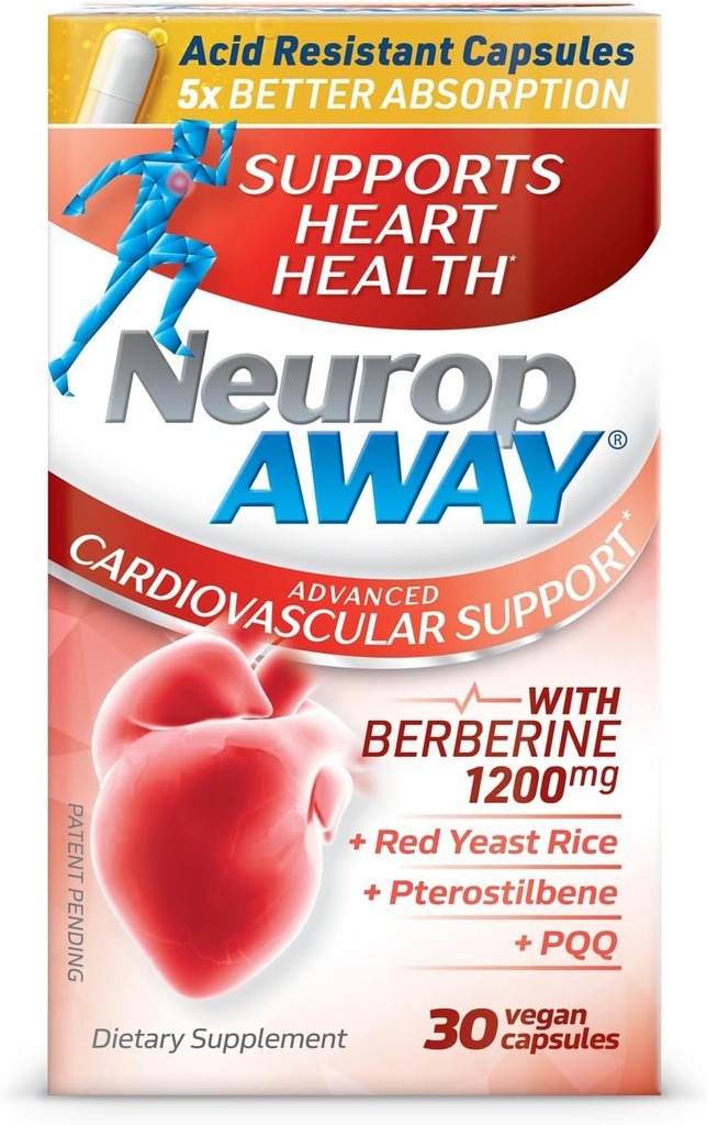 NeuropAway 心血管支持 30 cmt 1200 mg 柏柏林 PQQ 红酵母稻 Pterostilbene
