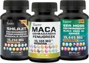 Sea Moss、Shilajit、Maca、黑籽油、Ashwagandha、Ginger、Shilajit、Rhodiola Rosea、Panax Ginseng、Maca Root、Fenugreek、Trifibranol100X, 全部为1个补编(1包)