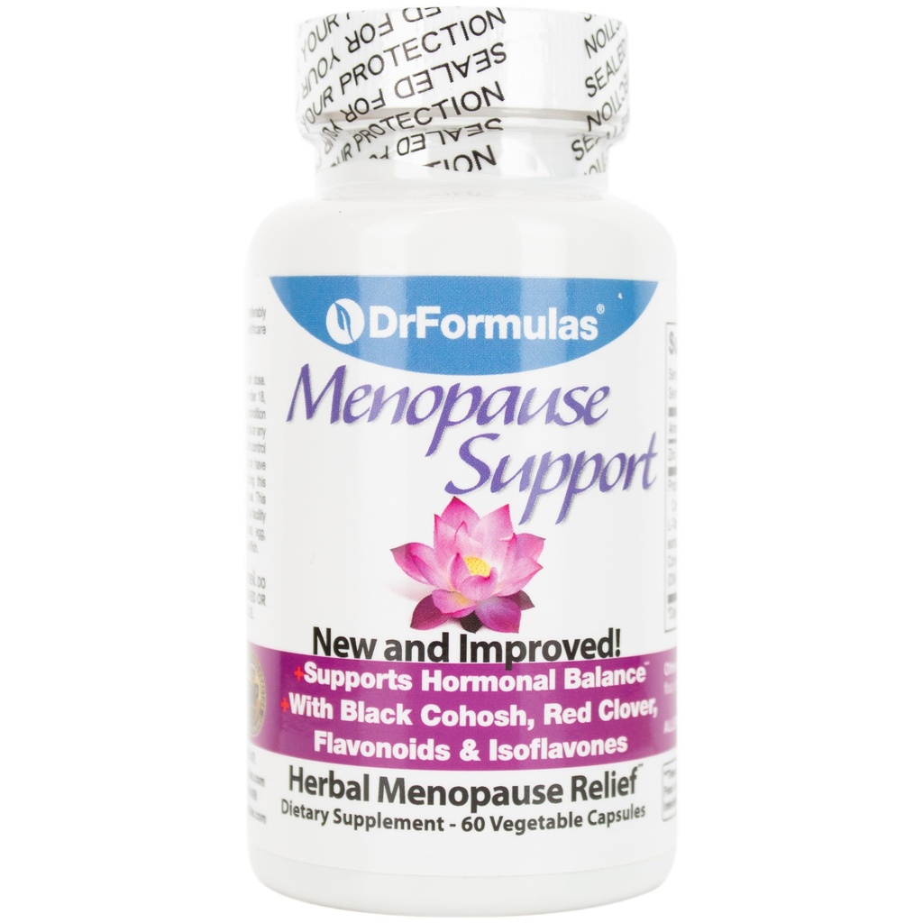 DrFormulas Menopause 热闪光,夜间汗水救济的补充,以及支持DIM,Black Cohosh, Dong Quai(60个植物卡普尔)