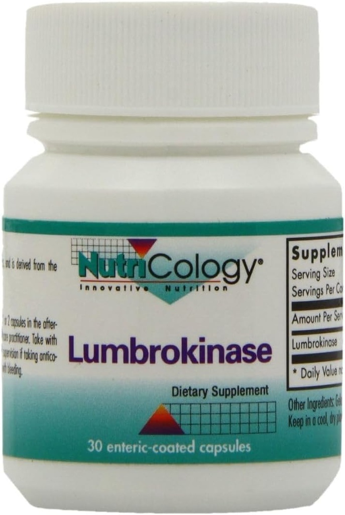 营养学 Lumbrokinase 补充 - 循环系统支持, 支持血液在正常范围内的流通 - 30 延迟释放 植物卡普尔