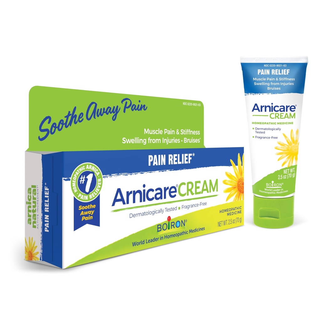 Boiron Arnicare Cream for Joe Pain, Muscle Pain, Swelling, Soreness, Stiffness, and Bruises - 快速吸食和无香草 - 2.5 oz