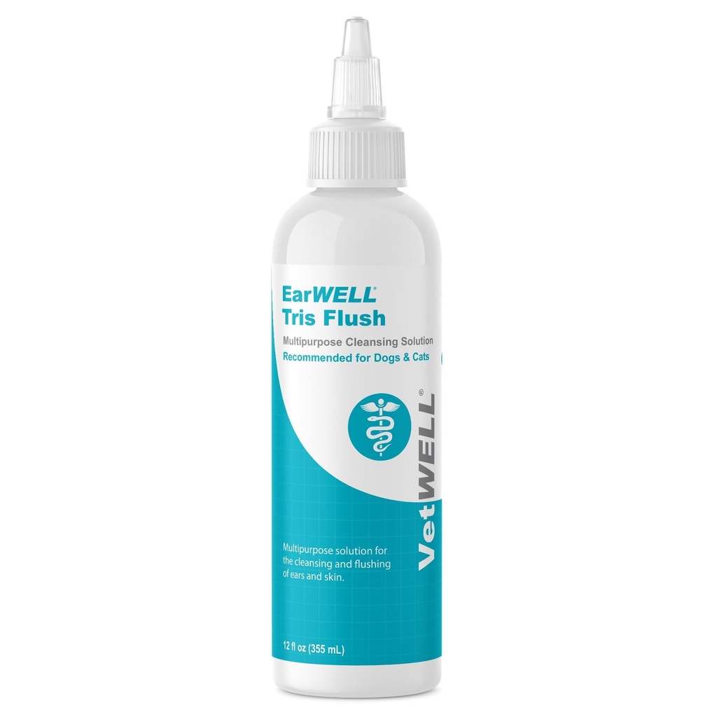 对狗和猫的VetWELL 狗耳净化和感染治疗,Tris Otic cleanser Drops 帮助消除食臭和Relieve感染 - 12oz