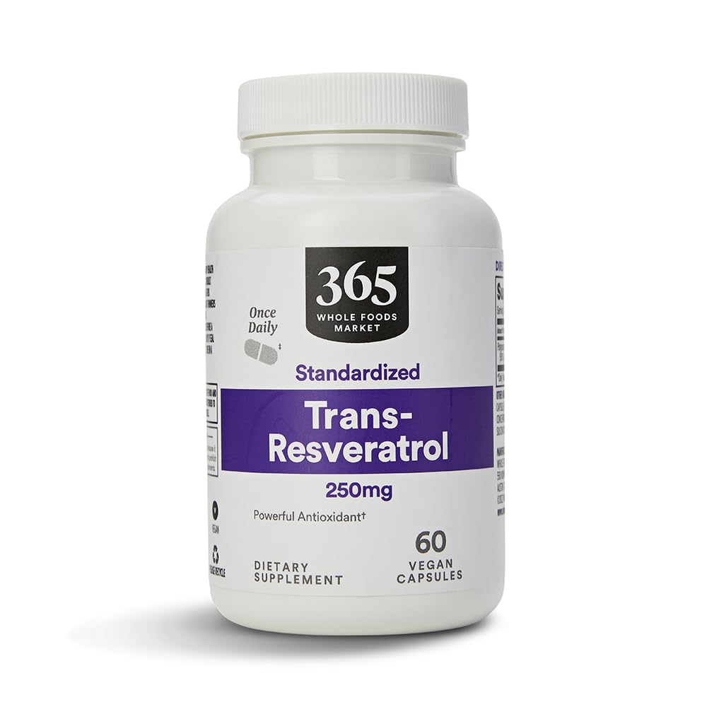 365 由全食品市场,Transresveratrol 250Mg,60 Vegg Capsules提供