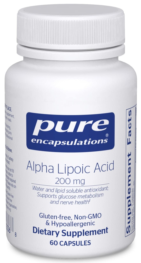 纯封装 α Lipoic Acid 200 mg - 200mg ALA - 活体和抗氧化剂支持 * - 用于 Nerve Health & Carb代谢 - Vegan & Non-GMO 补充 60 capsules