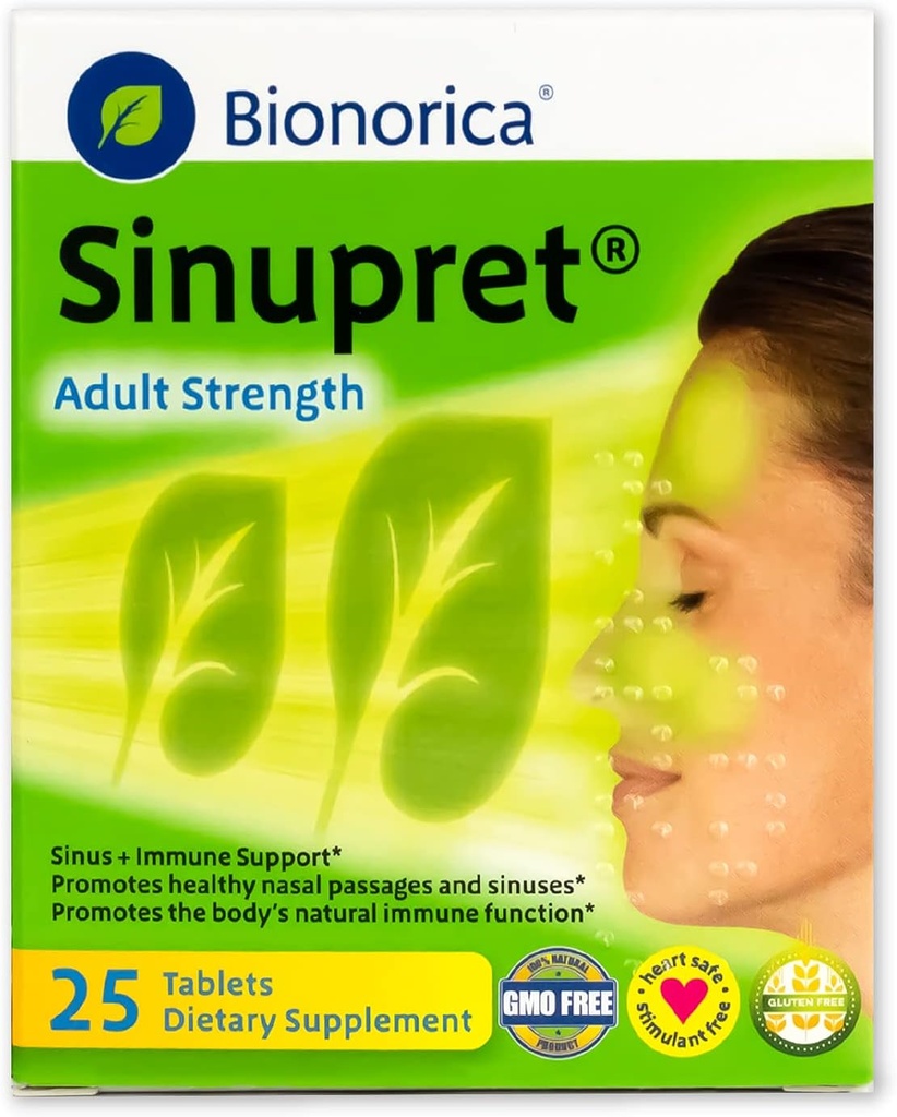 Sinupret 成人力量 Sinus + Immune 支持所有自然,快速代理草鼻传动和豁免助推补充 Verbena & Elder Flower - 25 板块