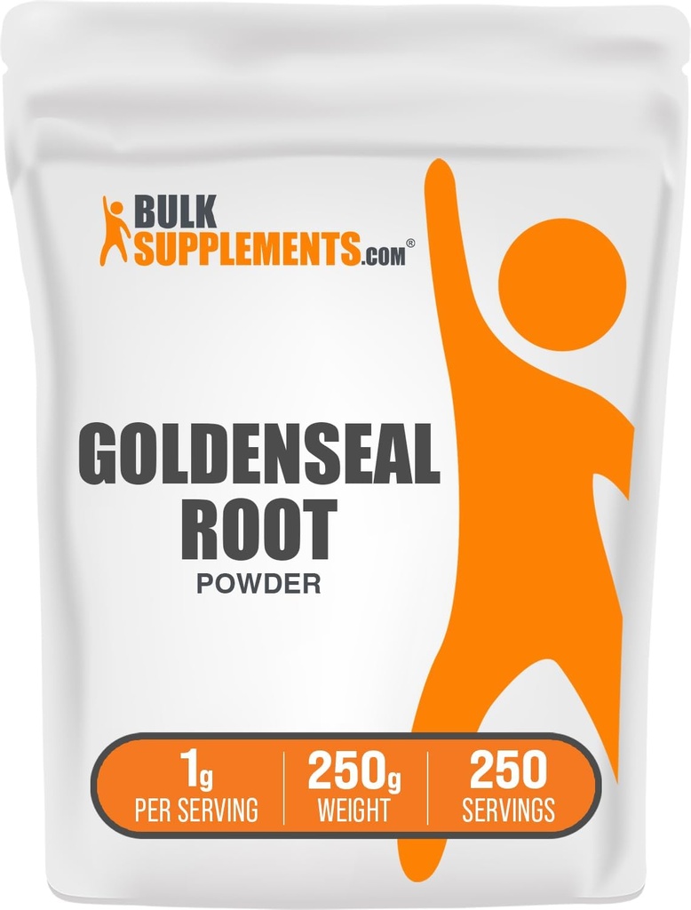 Bulk Assupports.com Goldenseal Powder - 草药补充,来源于Goldenseal Root - Vegan & Gluten Free,每架服役1g,250g (8.8 oz) (Pack of 1).