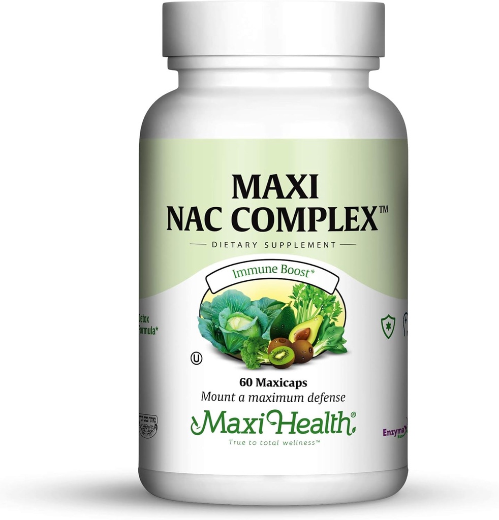 Maxi NAC 配有钼和减量的 L Gluatathione Capsules, 60 个伯爵