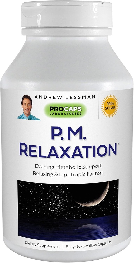 安德烈·勒斯曼 P. M. 放松 - 90 Capsules - 自然支持与梅拉托宁,瓦莱里安,Passionflower,Hops,Chamomile 一起温和的休息. 无晨食小吃小吃