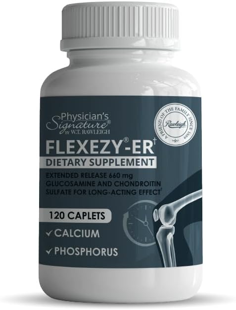 Rawleigh Flexezy-ER:120 Caplets QQ 24/7 联合支持公式 Glucosamine & Chondroitin Sulfate Blend QQ Calcium & Phosphorous 24 Hour扩展发布QQQ 男女联合健康补充