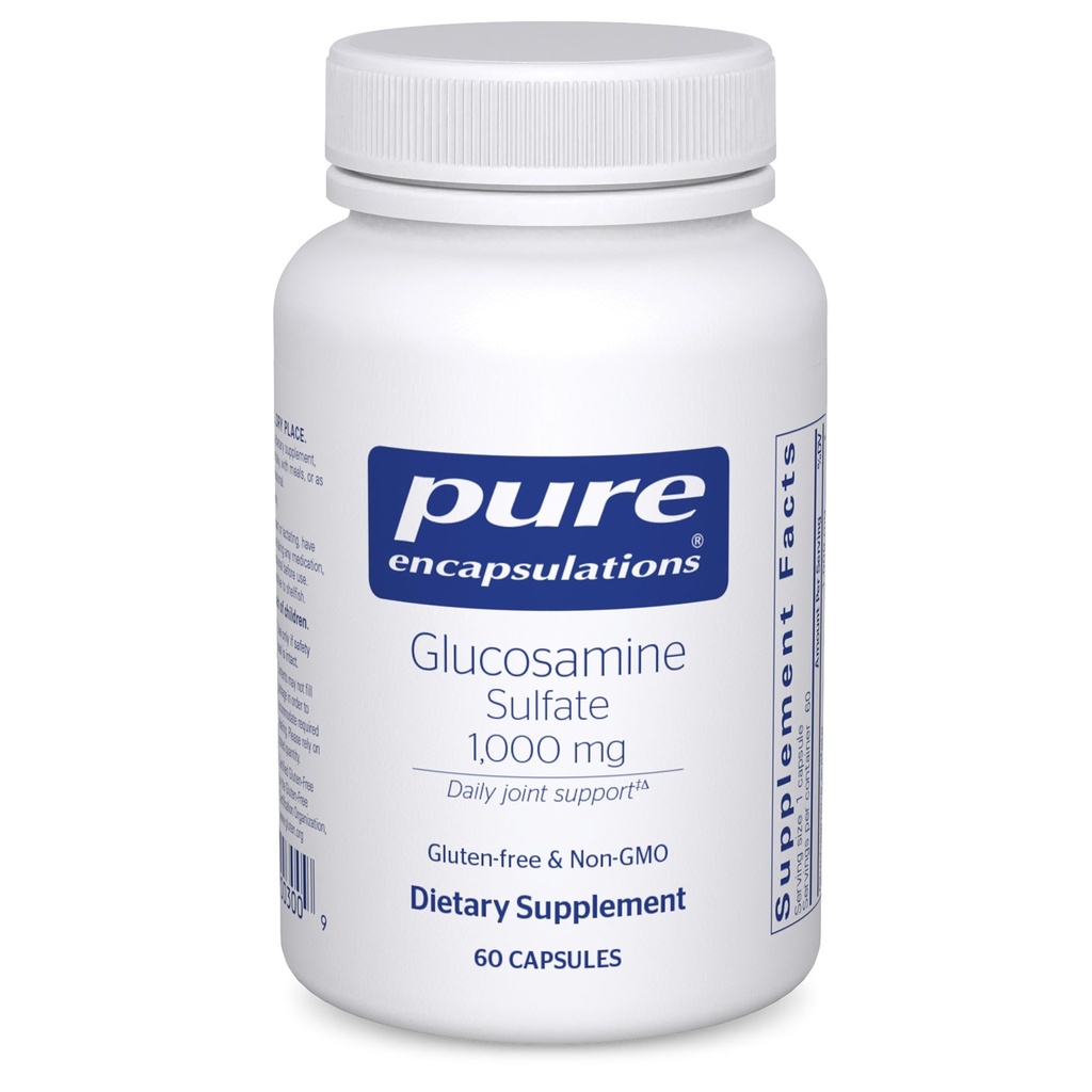 纯封装 Glucosamine Sulfate 1 000 mg + + 联合支持和流动、心肌卫生和连通组织补充* + 60 Capsules