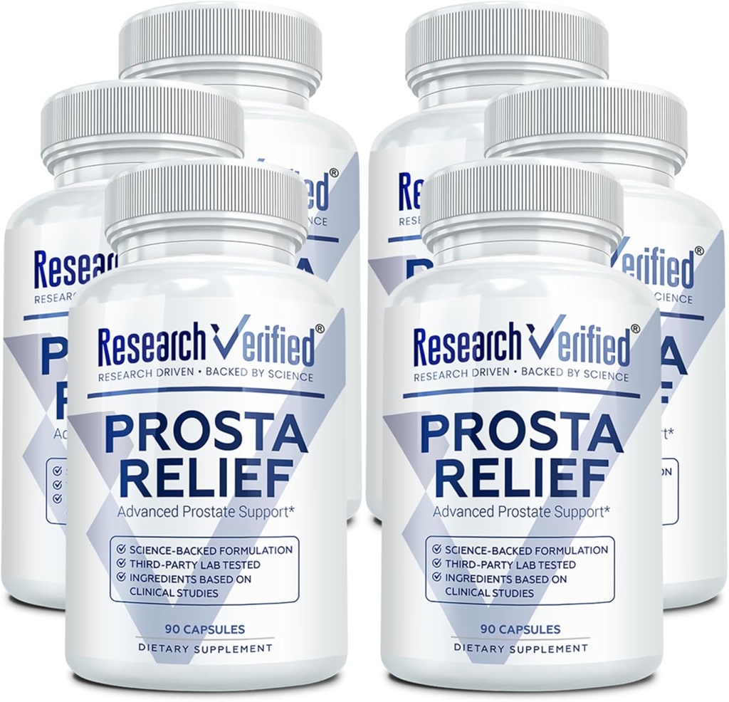 经核实的Prosta Relief -- -- Saw Palmetto和Bioperine -- -- 前列腺保健、Bladder和尿道保健、驱动和性能 -- -- 纯天然,90卡普尔(6包)