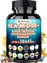 黑种子油200mg Ashwagandha 100mg Turmeric 100mg Bladderwrack 100mg Burdock 100mg,全英1海 Moss Capsules-60 计数