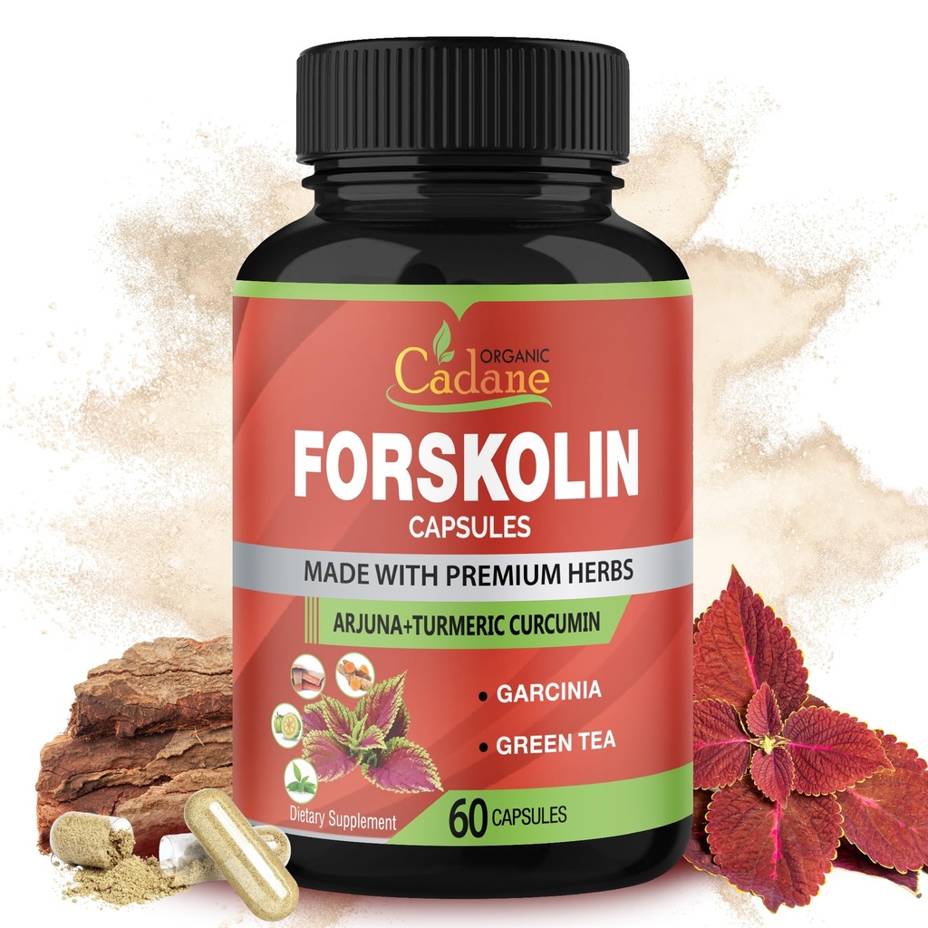 Forskolin 配有Turmeric Curcumin的 Capsules, Arjuna, Garcinia Cambogia, 绿茶 - 60 Capsules