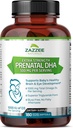 Zazzzee 外强产前DHA 500 mg,180 肠内软胶,1000 mg Omega 3's,1000 UI 维生素D3, Burp Free, 无鱼余味, 高级Triglyceride形式, 纯化深海鱼油