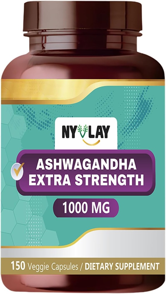 Ashwagandha 1000 MG - 150 Capsules 帮助减轻压力*, 能源靴*, 和免疫支持 * * 自然、无胶囊
